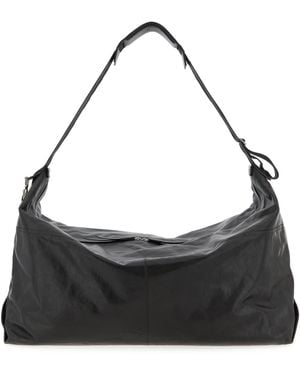 Lemaire Berlingot 72H Weekend Shoulder Bag Calfskin Leather (Bos Taurus) - Black