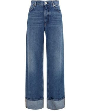 Dolce & Gabbana Blue Cotton Straight