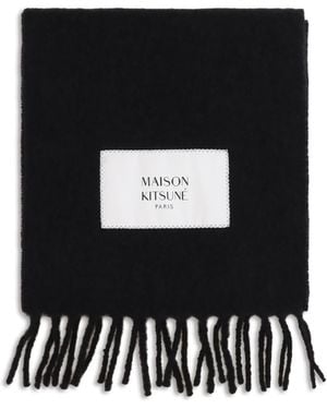 Maison Kitsuné Baby Alpaca Scarf Scarfs - Black