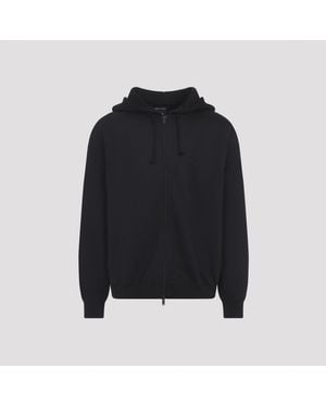 Y-3 Brushed Terry Zip Hoodie Cotton Pet Sweatshirt - Black