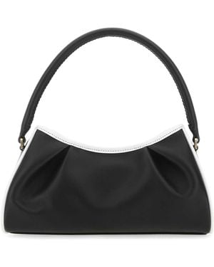 Elleme Two-Tone Leather Dimple Moon Shoulder Bag Borse A Mano - Black