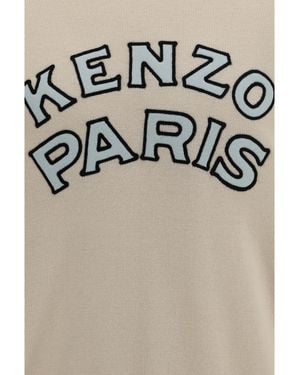 KENZO Crewneck Sweater Emblem Merino Wool - Gray
