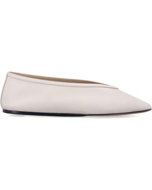 Le Monde Beryl Le Monde Béryl Luna Leather Slipper Upper Flat Shoes - White