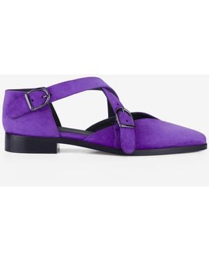 CB Made In Italy Suede Flats Croce - Purple