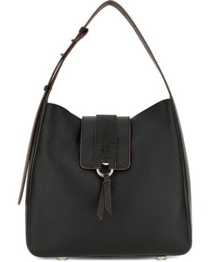 Hogan Leather Hobo Bag - Black