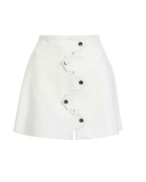 Pinko Miniskirt Sheep Leather Apparel Skirts - White