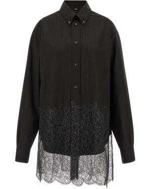 Fendi Wool And Lace Shirt - Black