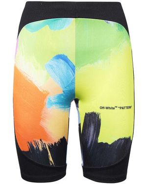 Off-White c/o Virgil Abloh Logo Print Shorts - Yellow