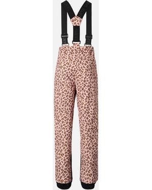 MC2 Saint Barth Ski Trousers Sarenne With Leopard Print - White