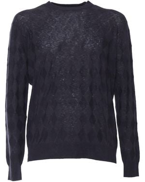 Ballantyne R Neck Pullover - Blue
