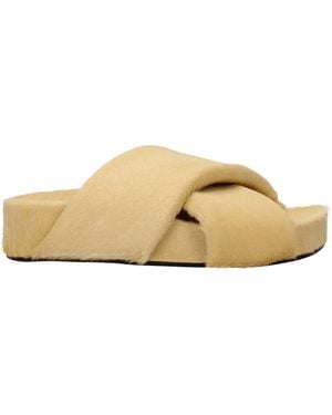 Jil Sander Horsehair Slippers - Natural