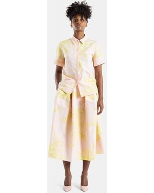 Erdem Chartreuse Floral Short-Sleeved Shirt - Natural