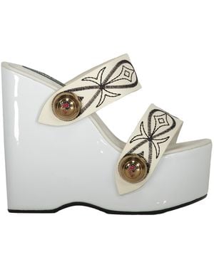 Emilio Pucci Leather Mules - White