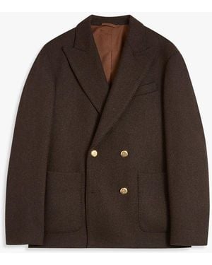 Doppiaa Aanversa Wool Double-Breasted Jacket Coats - Brown