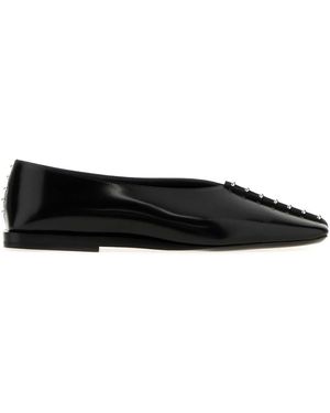 Jil Sander Leather Ballerinas - Black