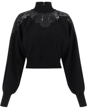 Twinset Tulle Lace Jumper - Black