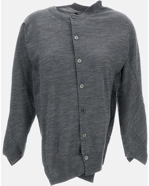 Junya Watanabe Fine Wool Round Neck Cardigan - Grey