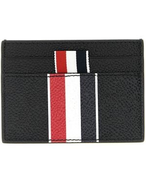 Thom Browne Rwb-Striped Leather Card Case - Black