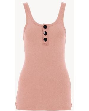 Chloé Chloé Ribbed Knit Tank Top - Pink