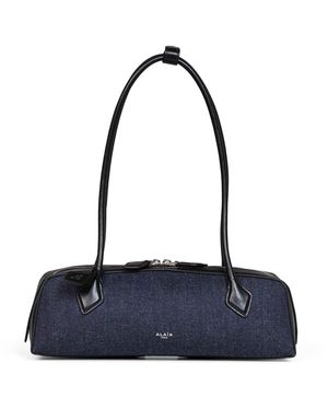 Alaïa Denim Le Teckel Medium Shoulder Bag - Blue