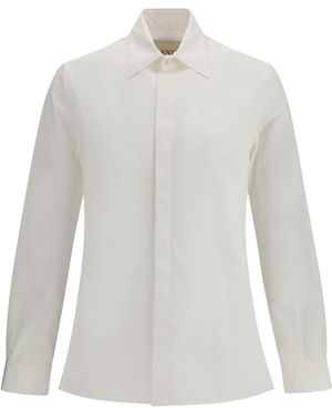 Valentino Rockstud Untitled Cotton Shirt - White