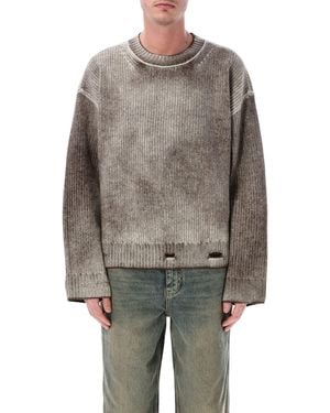 Represent Reversible Fade Out Rib Knit Jumper - Grey