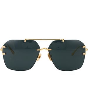 Linda Farrow Reyner Titanium Sunglasses - Green