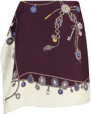 Versace Printed Silk Twill Mini Skirt - Purple