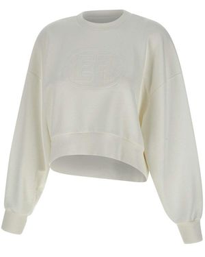 Elisabetta Franchi Maxi Logo Embossed Sweatshirt - White