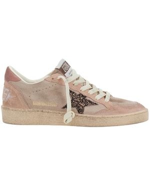 Golden Goose Low Top Trainers Ballstar Suede Trainers - Pink