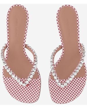 AMINA MUADDI Satin Sandals Gigi Textile - Pink