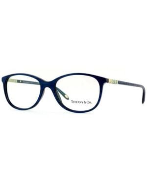 Tiffany & Co. Eyeglasses Square Full Rim, Striped Frame And Clear Demo Lens Tf20838159 Sunglasses - Blue