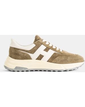 Hogan Trainer H563 Hyperlight Khaki Suede - Natural