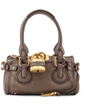 Chloé Paddington Leather Shoulder Bag - Metallic