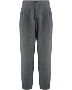 DARKPARK Wool Pants With Tapered Cut Wide-Leg Pants - Gray