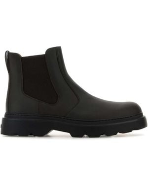 Tod's Dark Leather Ankle Boots - Black