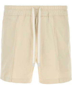 Tom Ford Ivory Satin Bermuda Shorts - Natural