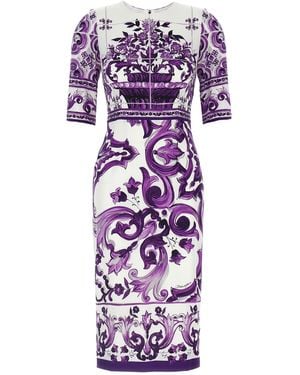 Dolce & Gabbana Dress With "Majolica" Print - Purple