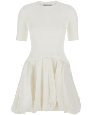 Jonathan Simkhai Kenny S/S Bubble Mini Dress - White