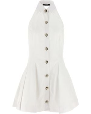 Balmain Halterneck Dress - White