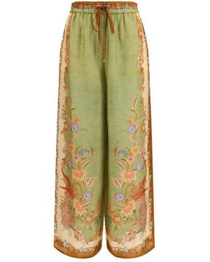 Zimmermann Multicolour Silk Casual Trousers - Green