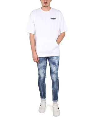 DSquared² Surf Board Skater T-Shirt Cotton T-Shirts - Blue