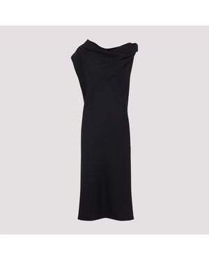 Carven Knot Shirt Midi Dress - Black