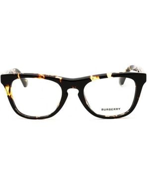 Burberry Eyeglasses Square Full Rim, Dark Havana Frame And Clear Demo Lenses Lens Be24094106 - Brown