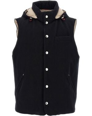 Brunello Cucinelli Padded Wool Vest - Blue