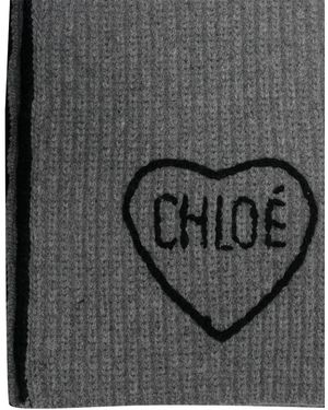Chloé Scarfs Virgin Wool Cashmere - Grey