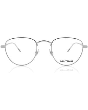 Montblanc Eyeglasses Square Full Rim, Frame And Clear Demo Lens Mb0111O001 - Metallic