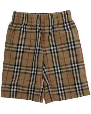 Burberry Shorts Check Cotton - Natural