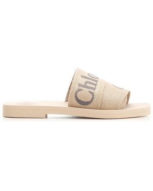 Chloé Woody Canvas Slide - Natural