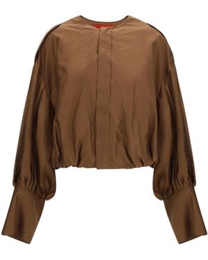 THE LATEST Diana Lightweight Muslin Shirt Lycra; Polyester - Brown